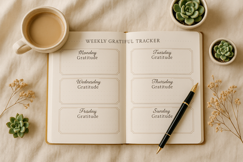 photography of a weekly grateful tracker